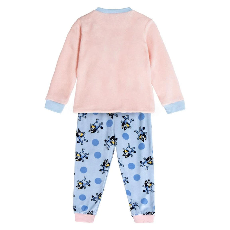Bluey Fleece Pyjama Kinderen – Roze & Blauw – Officieel Gelicenseerd – Zachte Winter Pyjama Meisjes