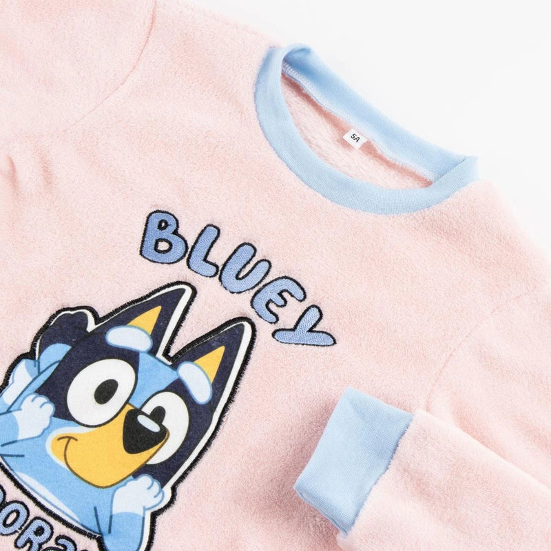 Bluey Fleece Pyjama Kinderen – Roze & Blauw – Officieel Gelicenseerd – Zachte Winter Pyjama Meisjes