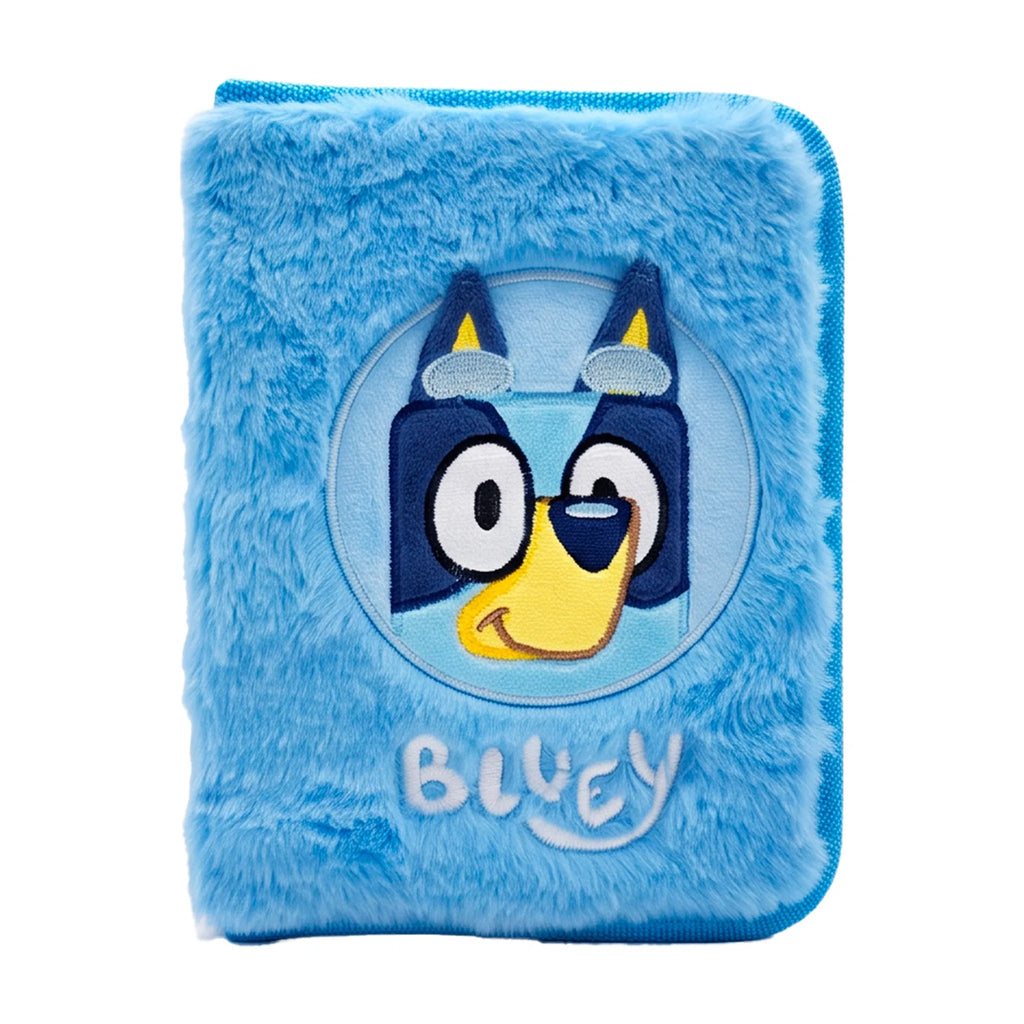 Bluey Gevulde Fluffy Etui - 1 Zipper Etui met Schoolspullen - Pluche Etui - Officiële Bluey Merchandise