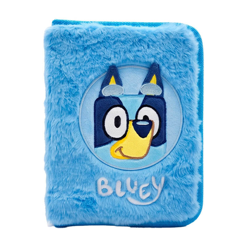 Bluey Gevulde Fluffy Etui - 1 Zipper Etui met Schoolspullen - Pluche Etui - Officiële Bluey Merchandise