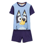 Bluey Kledingset Jongens – T-Shirt en Short Blauw Paars – Zomer Outfit – Officieel Gelicenseerd