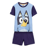 Bluey Kledingset Jongens – T-Shirt en Short Blauw Paars – Zomer Outfit – Officieel Gelicenseerd