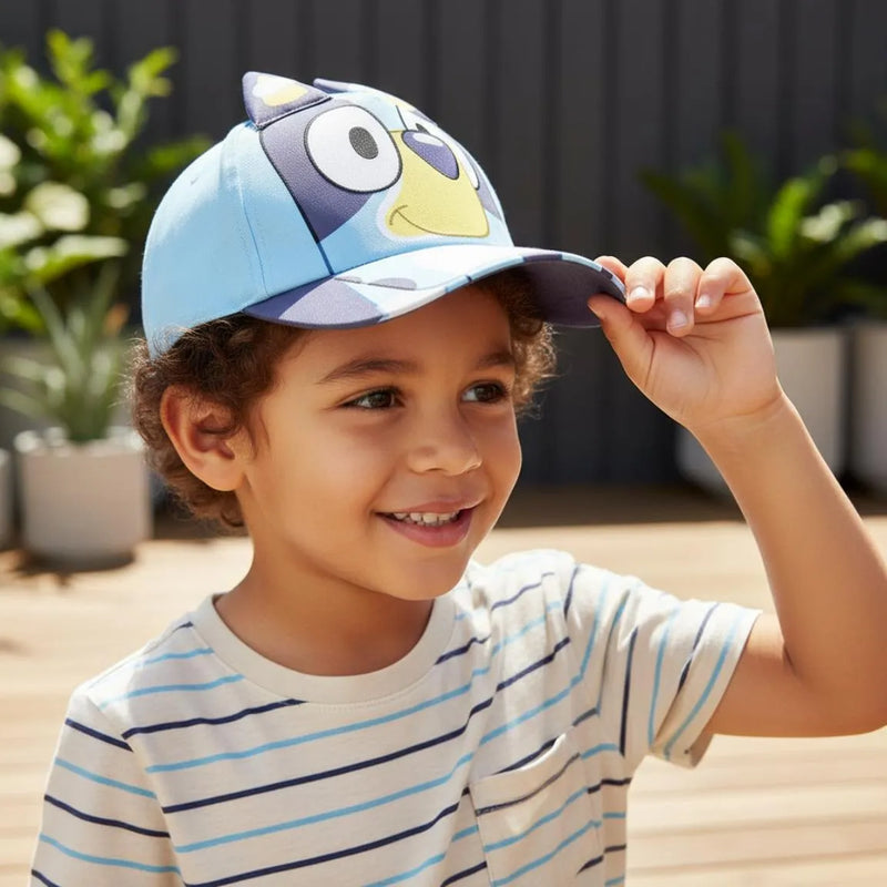 Bluey Pet Blauw – Kinderpet met 3D Oren – Verstelbaar – Officieel Gelicenseerd