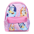 Bluey rugzak meisjes roze 32 cm – kinder rugzak 32x25x10 cm met voorvak en verstelbare banden – schooltas Bluey