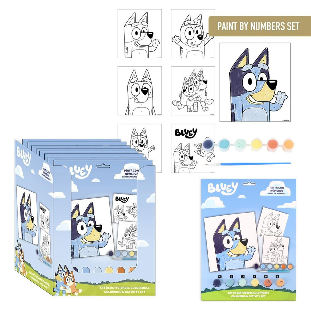 Bluey Verf Op Nummer Set – Kinderen – 6 Verfplaten – Inclusief Verf en Kwast – Schilderen Op Nummer – Knutselen Meisjes Jongens