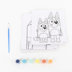 Bluey Verf Op Nummer Set – Kinderen – 6 Verfplaten – Inclusief Verf en Kwast – Schilderen Op Nummer – Knutselen Meisjes Jongens