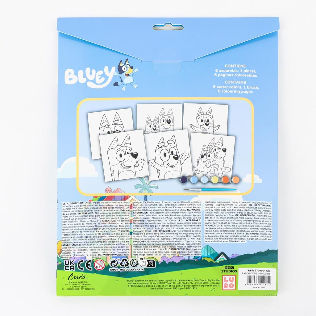 Bluey Verf Op Nummer Set – Kinderen – 6 Verfplaten – Inclusief Verf en Kwast – Schilderen Op Nummer – Knutselen Meisjes Jongens