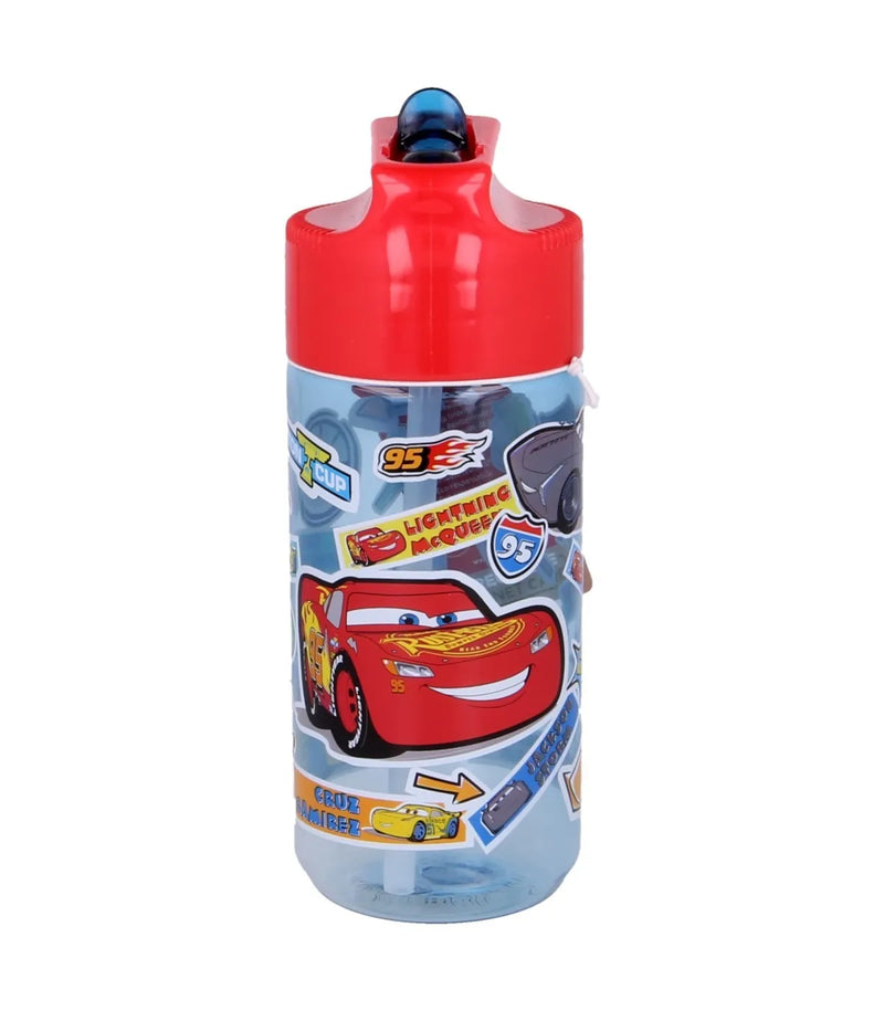 Disney Cars Drinkfles met Rietje 430 ml - Lightning McQueen & Jackson Storm - BPA-vrije Drinkbeker voor School en Sport
