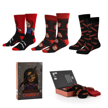 Chucky Sokken Giftset – 3 Paar – Horror Movie Collectie – Officieel Gelicenseerd