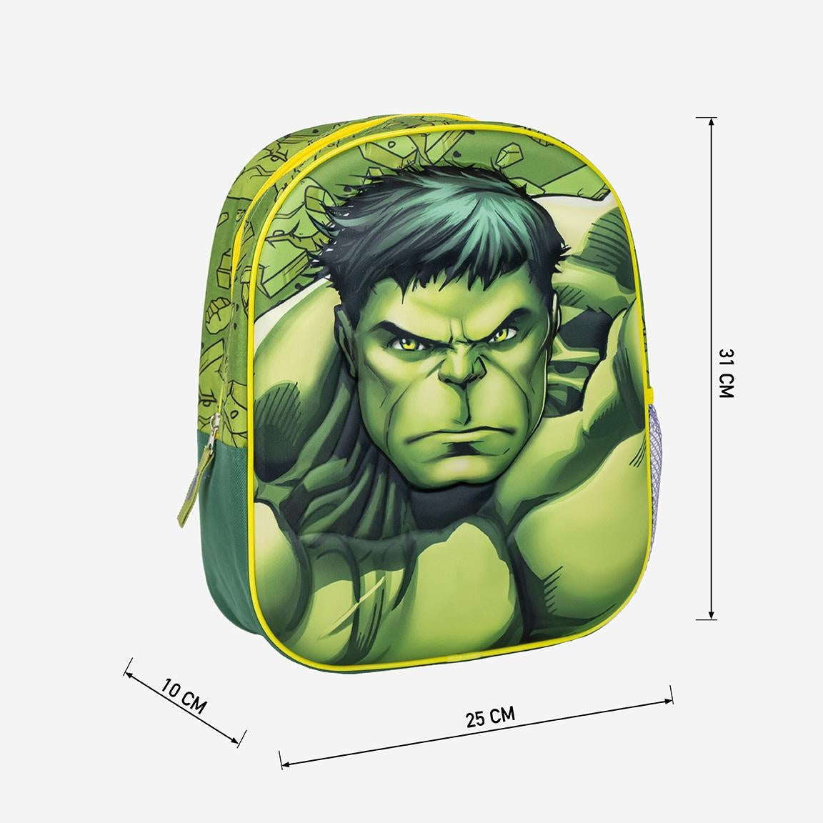Marvel Hulk Backpack for Kids – 3D Green School Bag – 31 cm – Superhero Backpack for Boys