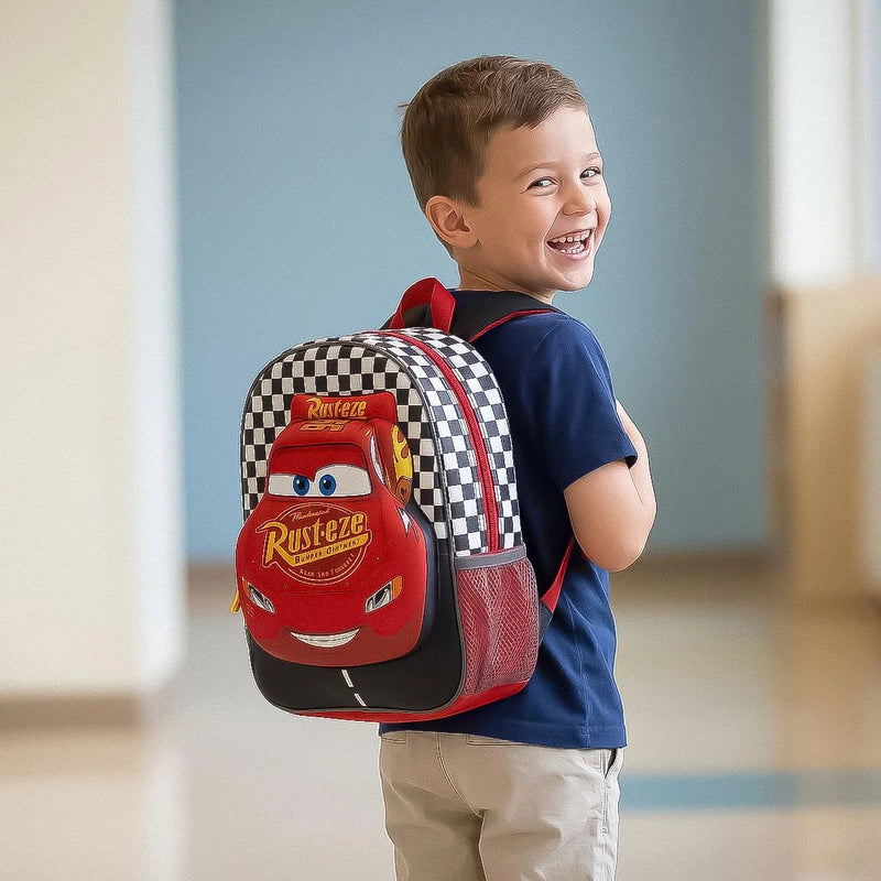 Cars Backpack Lightning McQueen 31 x 25 x 10 cm – 3D Front – Officially Licensed
