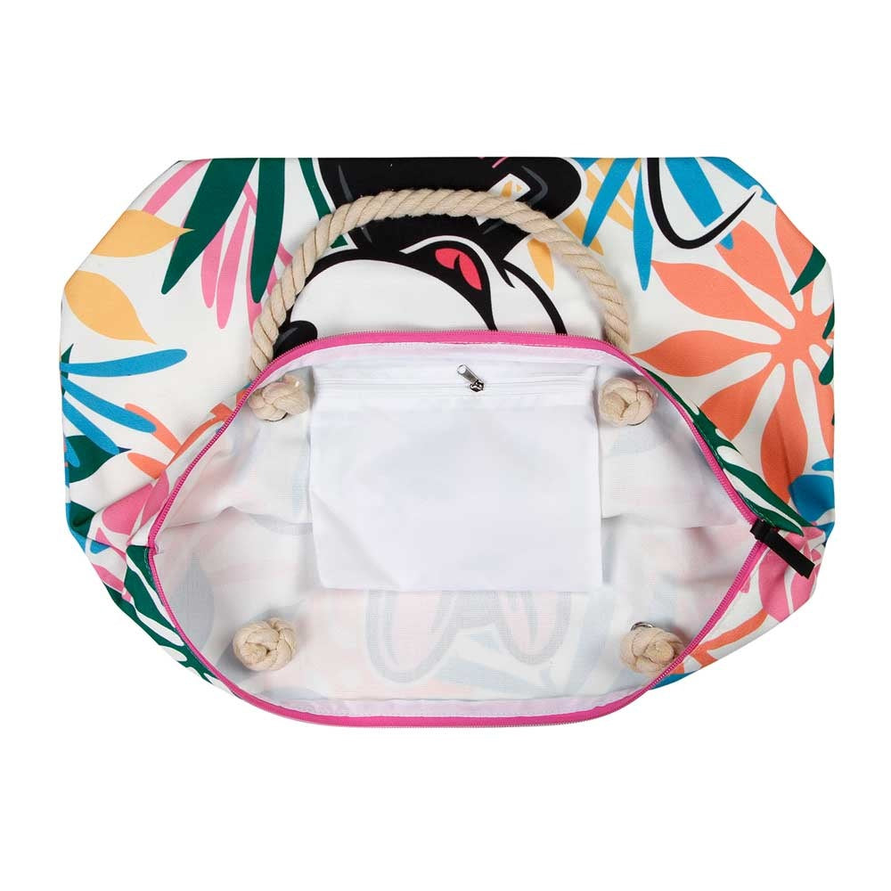 Disney Minnie Mouse Strandtasche mit Reißverschluss Mädchen Einkaufstasche Damen