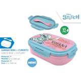 Stitch Breadbox Lunchbox with Cutlery