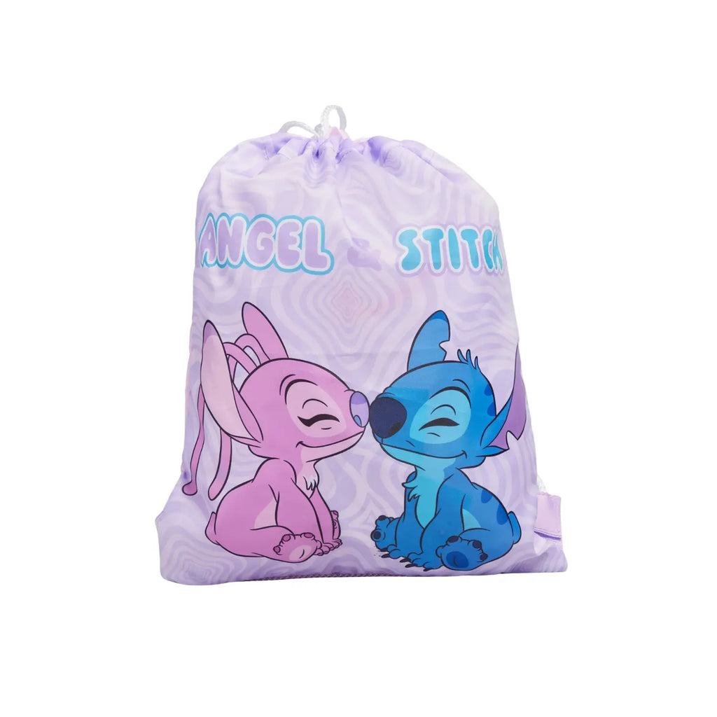 Stitch & Angel Schwimmtasche Kinder – Turnbeutel Mädchen – Disney Kordelzug Rucksack 42x31 cm
