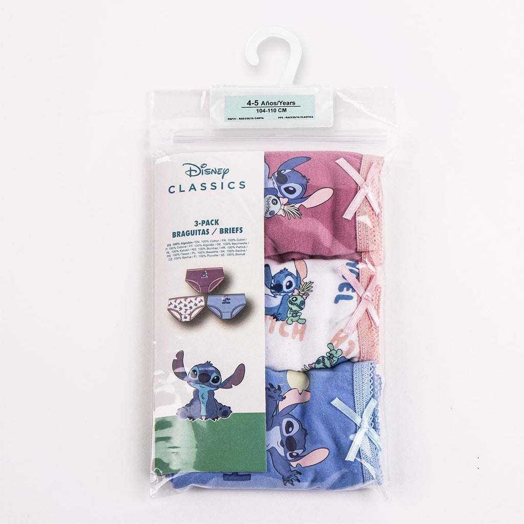 Disney Stitch Underpants Underwear Girls - 3 Pairs