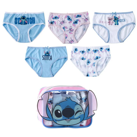 Disney Stitch Ondergoed Set Meisjes – 5 Stuks – Lilo & Stitch – Kinder Onderbroek – Inclusief Opbergtas