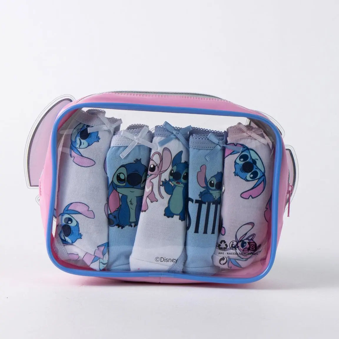 Disney Stitch Ondergoed Set Meisjes – 5 Stuks – Lilo & Stitch – Kinder Onderbroek – Inclusief Opbergtas