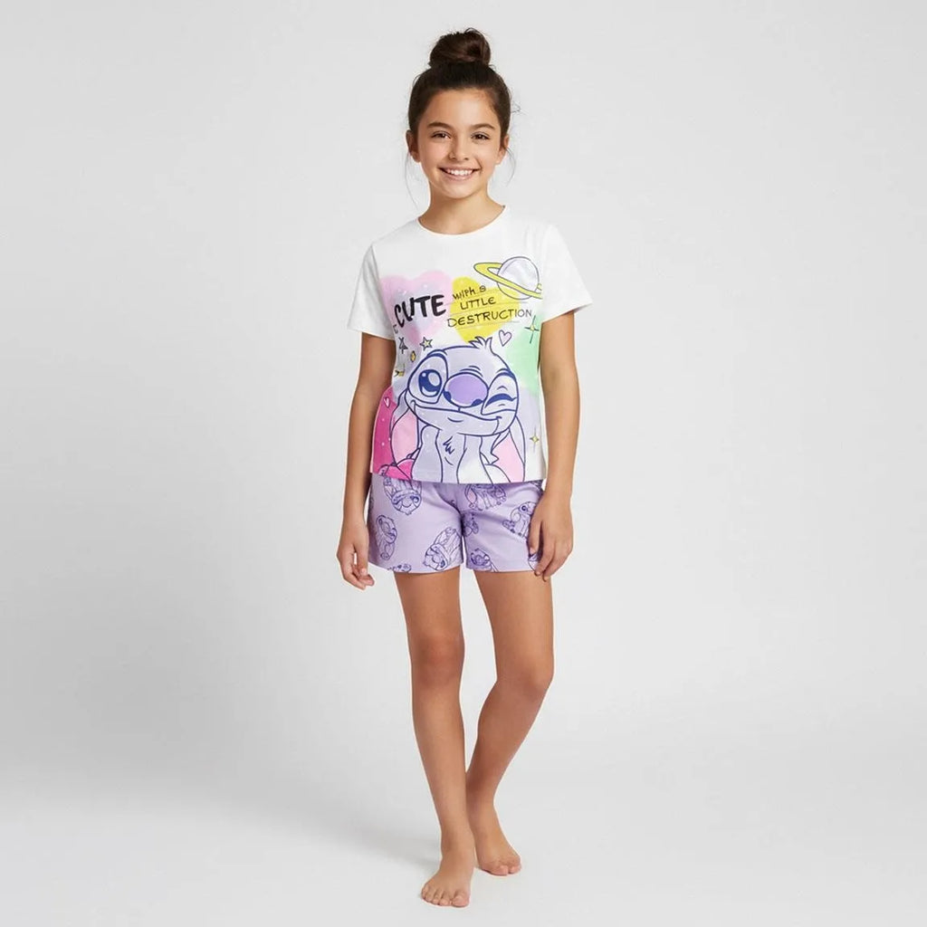 Stitch Sommer Set Mädchen Lila