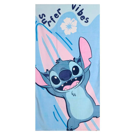 Stitch Strandlaken Katoen 70x140 cm – Disney Strandhanddoek Jongens en Meisjes – Blauw Roze