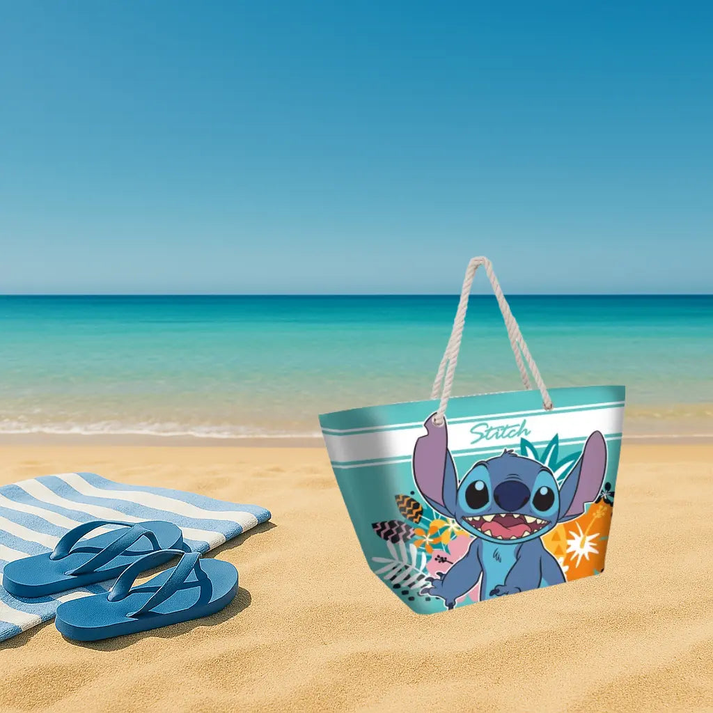 Disney Stitch Beach Bag with Zipper Girls Tote Bag Women - Just Stitch