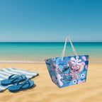 Disney Stitch und Angel Strandtasche mit Reißverschluss Mädchen Einkaufstasche Damen