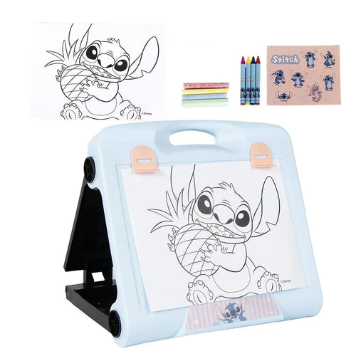 Disney Stitch Tekenbord – Inclusief Krijtjes, Kleurpotloden, Stickerblad & Gum – Officieel Gelicenseerd – Speelgoed voor Kinderen