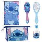 Disney Stitch Verzorgingsset met Transparante Toilettas, Drinkfles, Haarborstel en Handdoek – Officieel Gelicenseerd