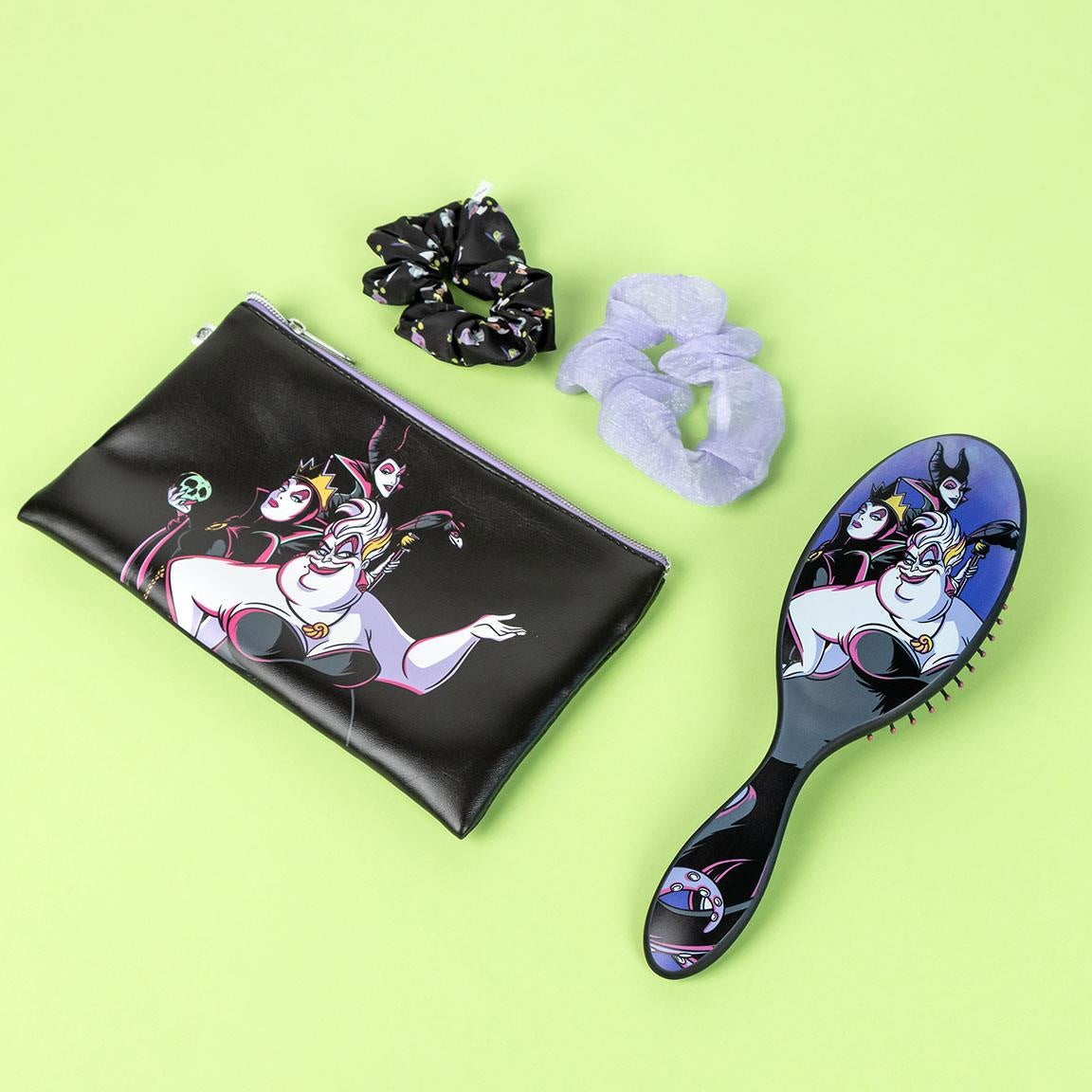Disney Villains Beauty Set Haarborstel Haar Scrunshies Toilettas