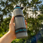 WatertoGo Wasserfilter-Trinkflasche 75cl Active Blau umweltbewusstes sicheres Wassertrinken
