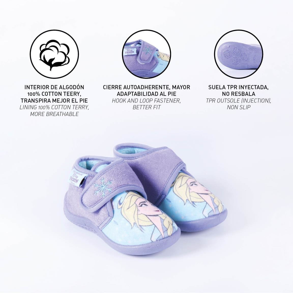 Disney Frozen 2 Slippers Velcro Snowflake