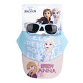 Disney Frozen Elsa en Anna Pet en Zonnebril Set – Blauw/Roze – UV400 Bescherming – Verstelbare Zomer Pet voor Meisjes