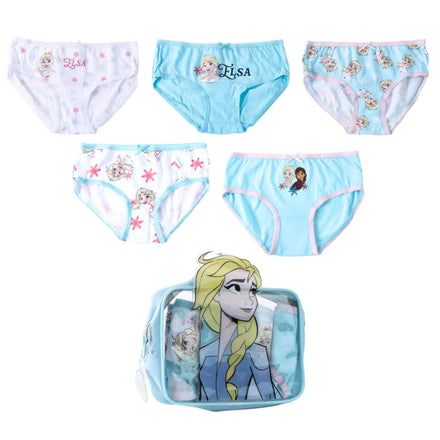 Frozen Ondergoed Set Meisjes – 5 Stuks – Kinder Onderbroek – Elsa & Anna – Inclusief Opbergtas