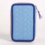 Frozen Gevuld Etui 3 Vaks – Elsa – Blauw – 51 Delig – Officieel Gelicenseerd – Inclusief Stiften, Kleurpotloden en Schoolspullen