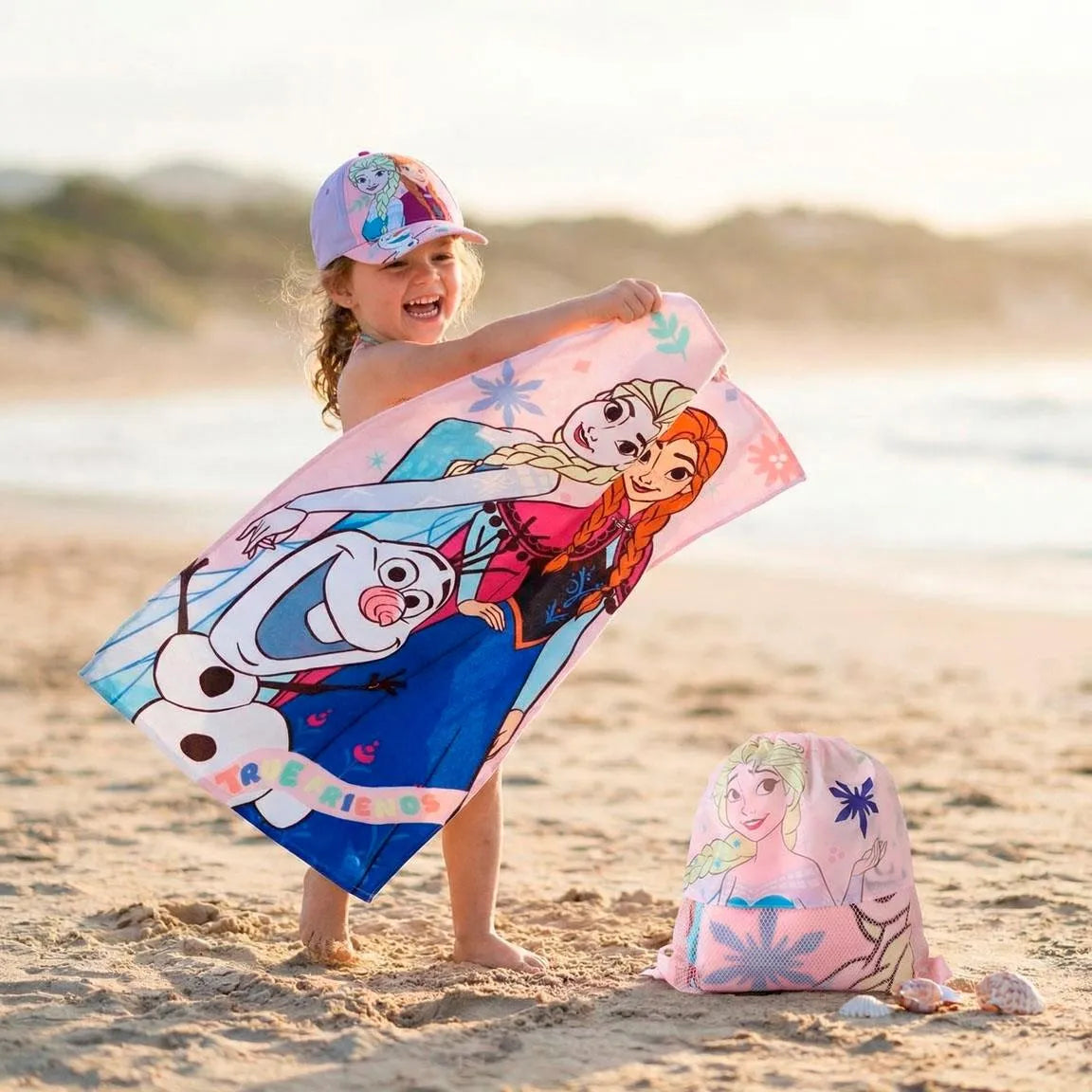 Disney Frozen Strandset – Strandlaken, Zwemtas en Pet – Elsa & Anna – Zomer Strand Accessoires Meisjes