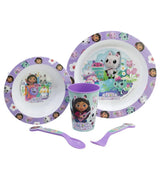 Gabby's Dollhouse eetset 5 delig – Bord Kom Beker Bestek – Kinder servies set magnetron geschikt