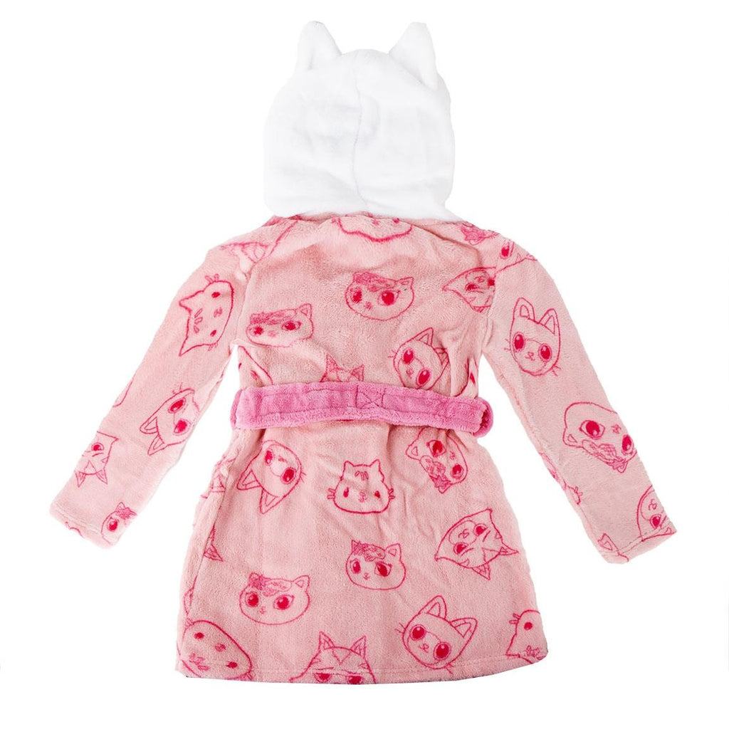 Gabby’s Poppenhuis Badjas Kinderen – Ochtendjas Meisjes – Fleece Huisjas met Kattenkap
