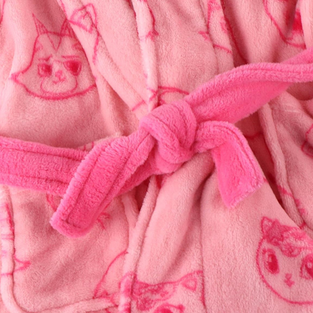 Gabby’s Poppenhuis Badjas Kinderen – Ochtendjas Meisjes – Fleece Huisjas met Kattenkap