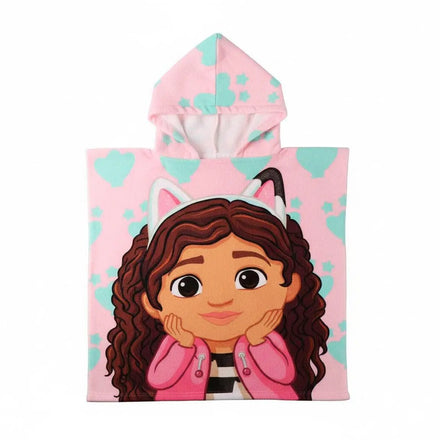 Gabby’s Poppenhuis Poncho – Kinder Strandponcho met Capuchon – Sneldrogend – Meisjes Badponcho