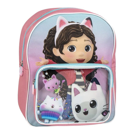 Gabby’s Poppenhuis Rugzak Meisjes – Kinder Rugzak – Roze – 30 cm – Doorzichtig Voorvak