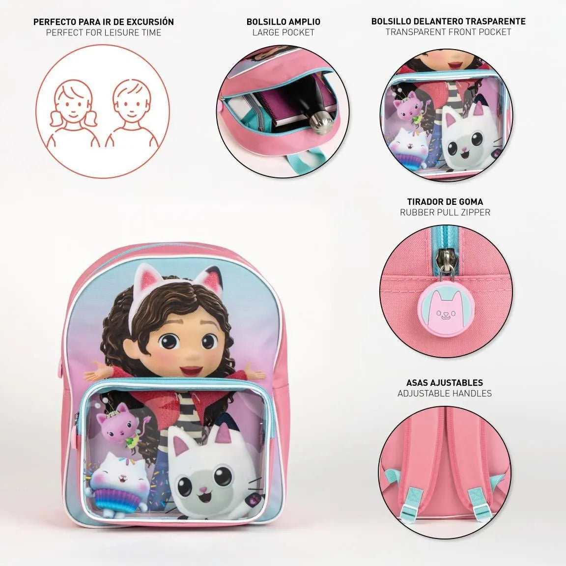 Gabby’s Dollhouse Backpack Kids – Pink – 30 cm