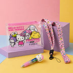 Hello Kitty & Friends Schrijfwarenset - 4-Kleurenpen, Etui en Keycord