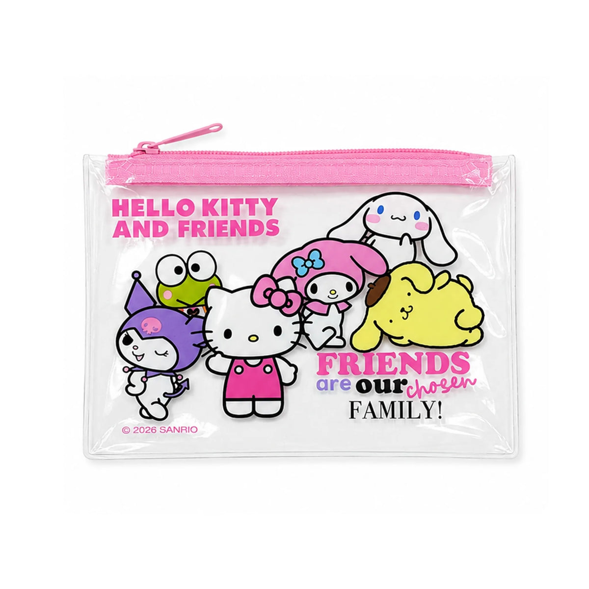 Hello Kitty & Friends Schrijfwarenset - 4-Kleurenpen, Etui en Keycord