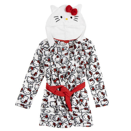 Hello Kitty Badjas Meisjes – Zachte Fleece met Capuchon & Strik – Officieel Sanrio