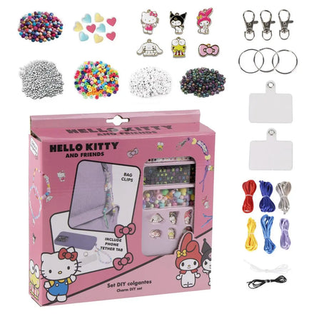 Hello Kitty DIY Armbandjes en Sleutelhangers Set – 250+ Kralen – Inclusief Bedels, Koorden en Telefoonhanger