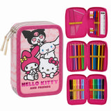 Hello Kitty and Friends Gevulde Etui 3 Vaks – 46 Delig – Officieel Gelicenseerd
