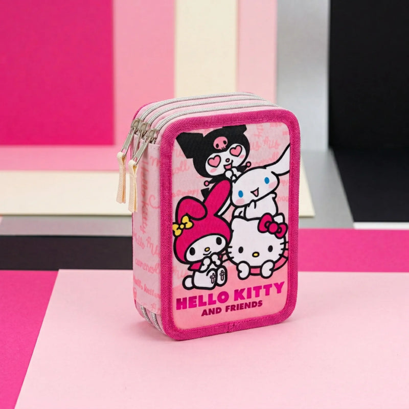 Hello Kitty and Friends Gevulde Etui 3 Vaks – 46 Delig – Officieel Gelicenseerd