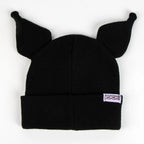 Kuromi Muts – Zwarte Gebreide Beanie met Oren – Officieel Sanrio Accessoire