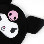 Kuromi Muts – Zwarte Gebreide Beanie met Oren – Officieel Sanrio Accessoire