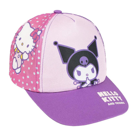 Hello Kitty & Kuromi Pet Paars Roze – Kinderpet – Verstelbaar – Officieel Gelicenseerd