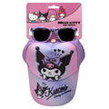 Hello Kitty Kuromi Pet en Zonnebril Set – Paars Roze – UV400 Bescherming – Verstelbare Zomer Pet voor Meisjes